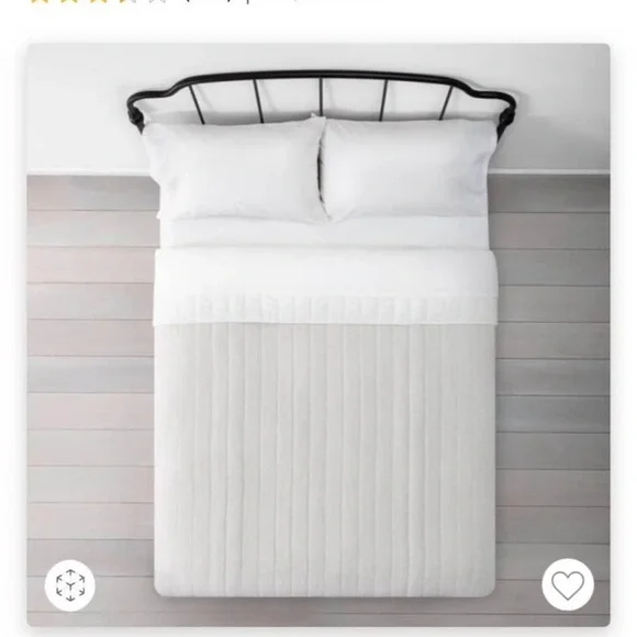 Hearth & Hand King Microstripe Quilt, Sour Cream/Railroad Gray - Picture 2 of 11